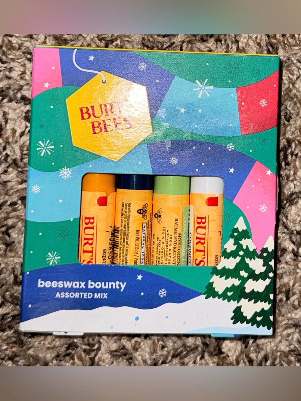 Burt's Bees Holiday Lip Balm Gift Set - Yellow, Green, Blue, Red, White